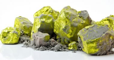 Uranium on a white background