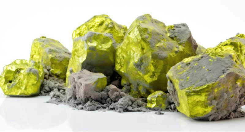 Uranium on a white background