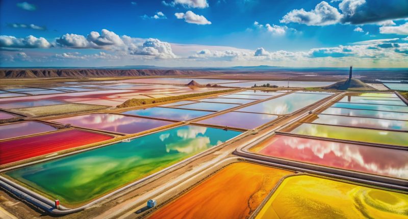 Evaporation pond at a potash refinery