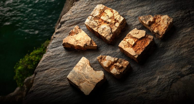 Gold ore extracted from a river