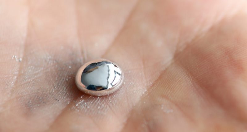 Gallium held in a person's hand