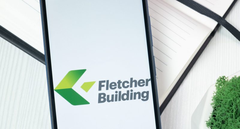 Image of the Fletcher Building logo on a smart phone