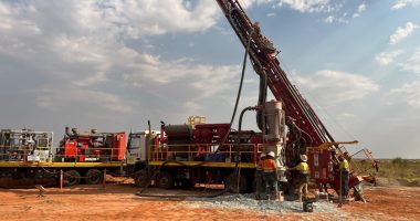 A crane and other digging equipment owned by WIN Metals at the Butcher's Creek dig site.