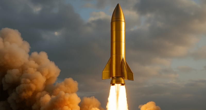 Rocket ship taking off