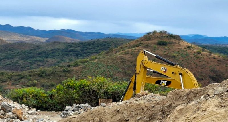 A digger working at EV Resources' Los Lirios project in Mexico.