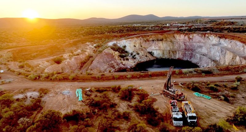 A sunset breaks over the Warriedar Resources holding facility at Ricciardo