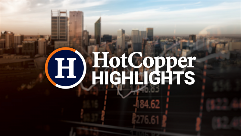 The Market Online graphic with ASX-branded charts and the text "HotCopper Highlights" centred in white.