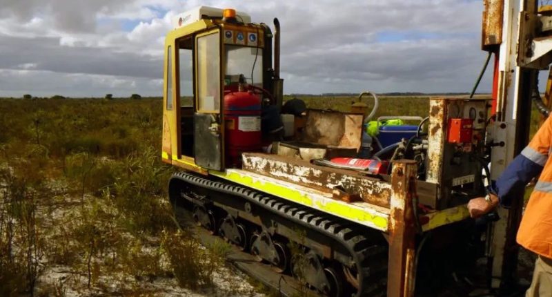 A big working rig in the fields at VRX Silica's mining site