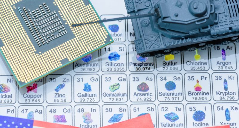 Critical mineral antimony US supply chain concept
