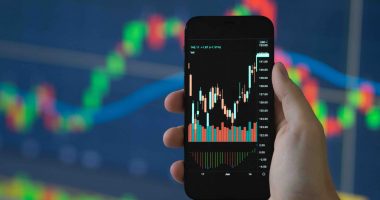 Smartphone trading concept Robinhood app trading app
