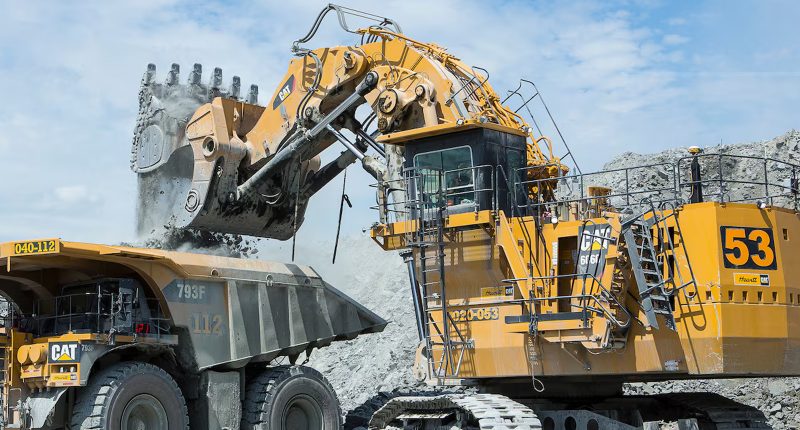 A huge yellow digging machine owned by Dateline Resources.