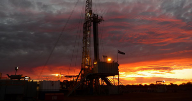 The Piedra Redonda Gas Field lit by a setting sun.