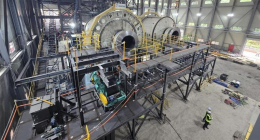 Mills grinding tungsten ore at the Sangdong mine.