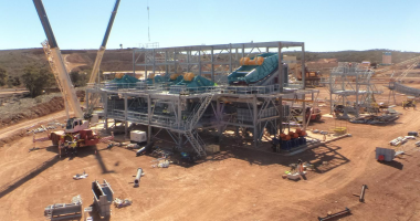 Construction at the Mt Marion lithium mine near Kalgoorlie-Boulder.