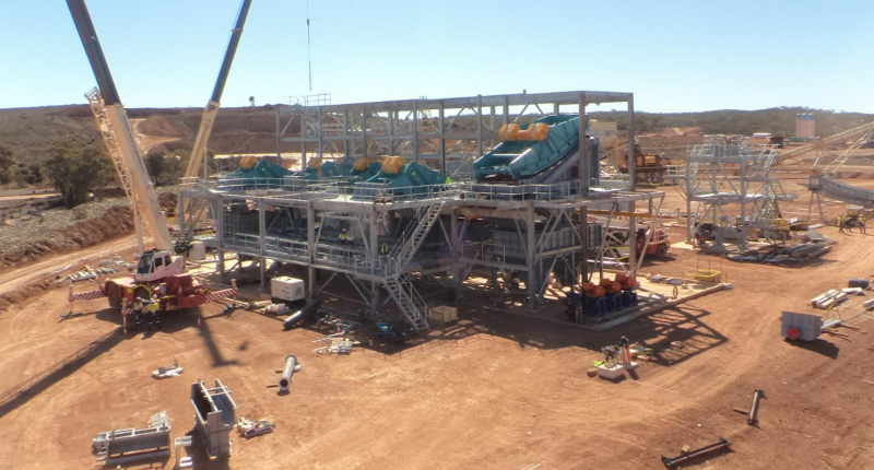 Construction at the Mt Marion lithium mine near Kalgoorlie-Boulder.