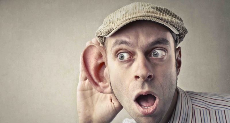 Curious excited eavesdropper