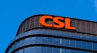 Close up of CSL sign on the office building in Melbourne, Victoria, Australia.