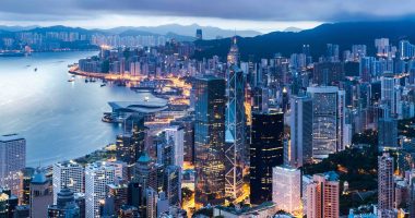 Hong Kong coastline drone shot