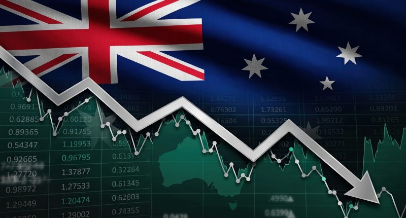 ASX market down concept