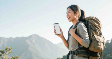 Flexiroam concept traveller using global eSIM network