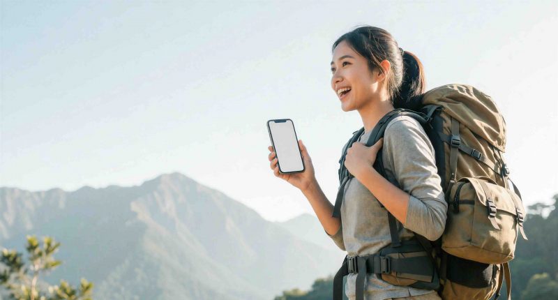 Flexiroam concept traveller using global eSIM network